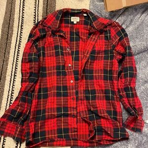 Jack Wills Red and Navy Flannel Shirt